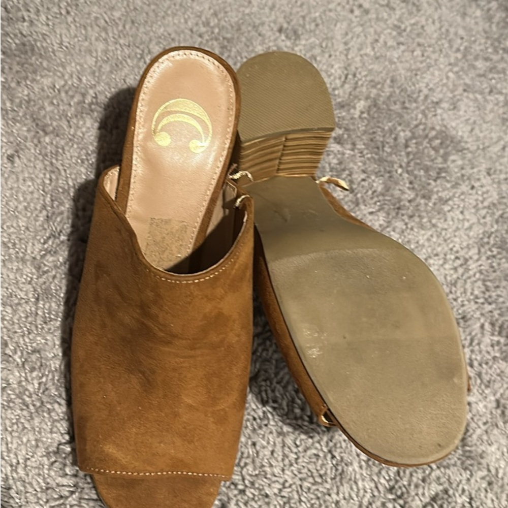 Brown Suede Women's Mules